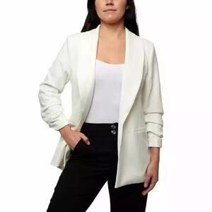 Dakota Blue Women's Crepe Blazer, White, XL